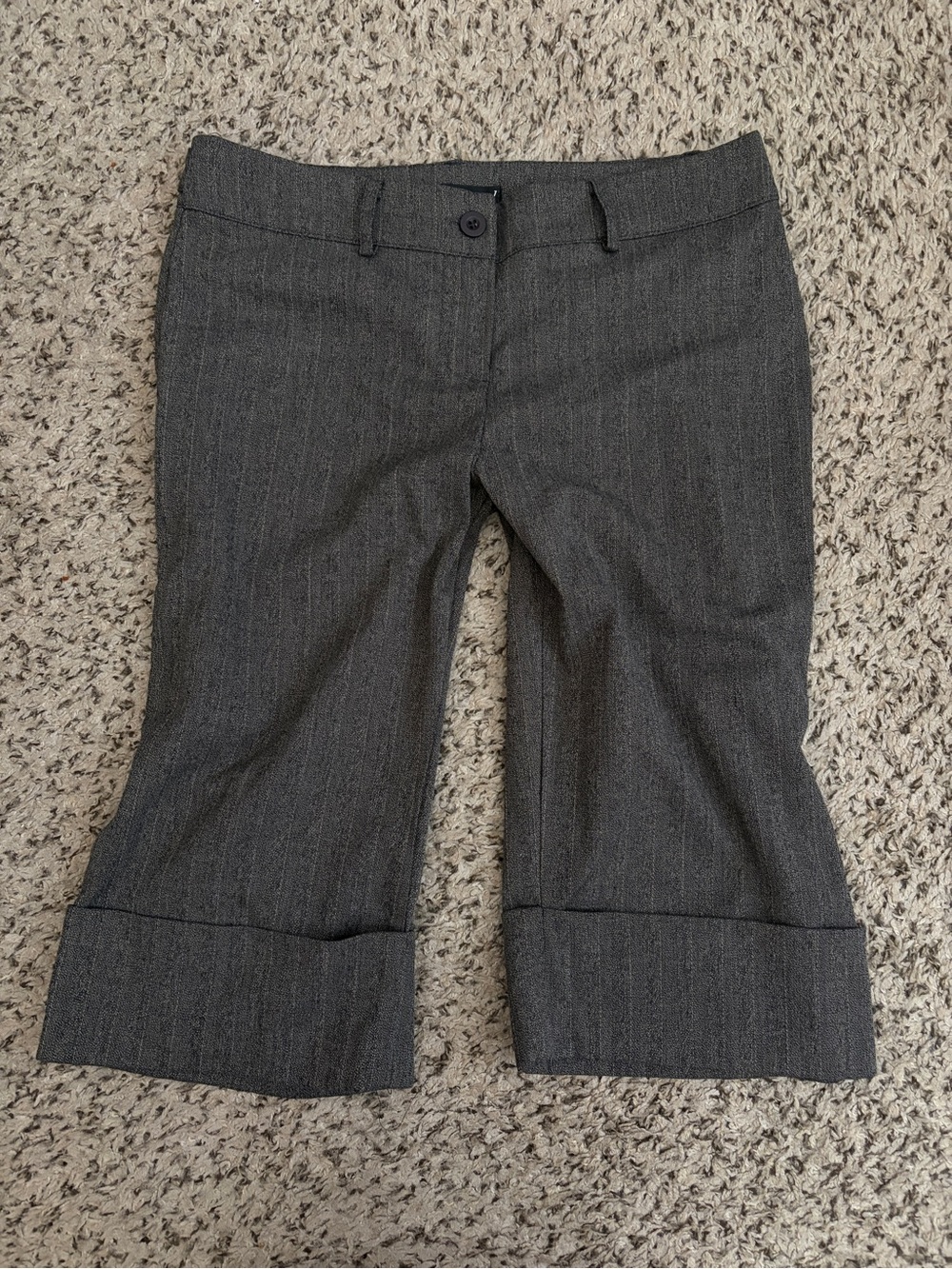 Y2k Pinstripe Capri Shorts